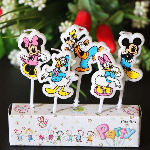 Five Disney candles, not lit