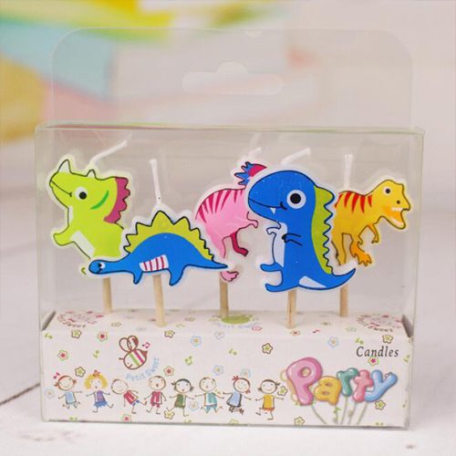 A packet of 5 Dinosaur birthday Candles