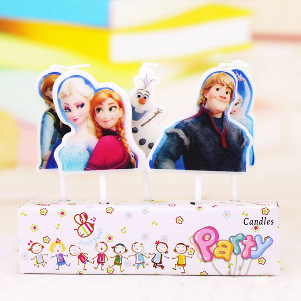 Disney Frozen Candles featuring five characters from the movie.