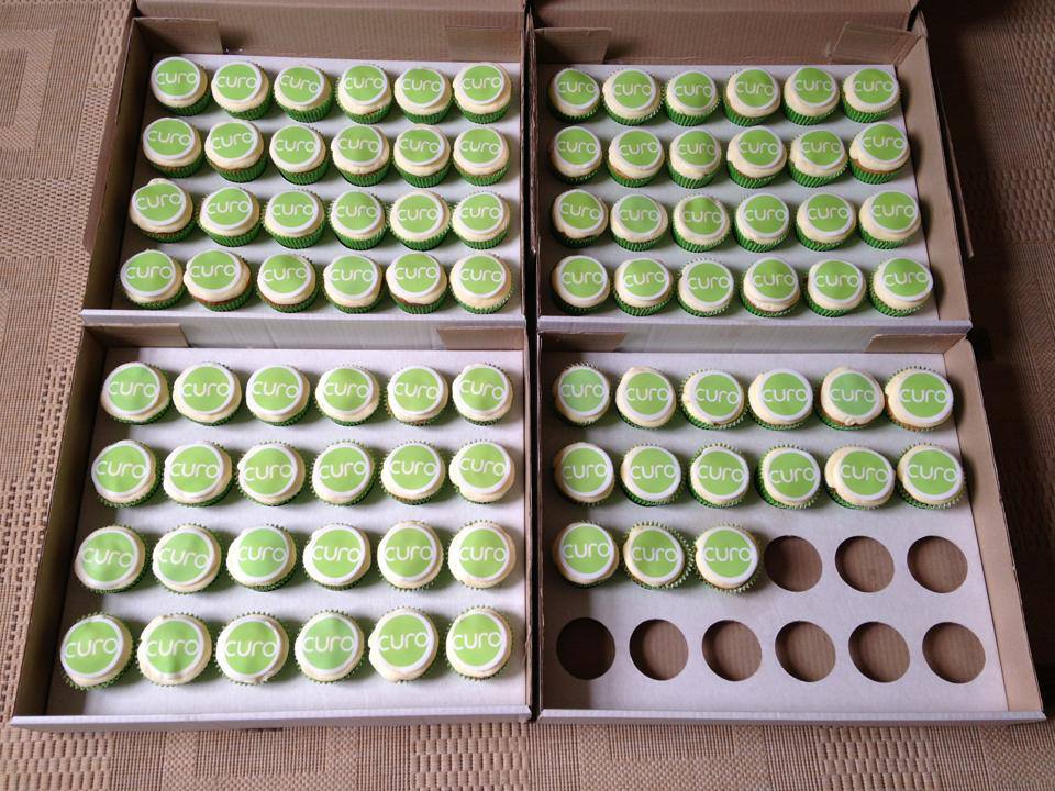 Curo corporate logo cupcakes